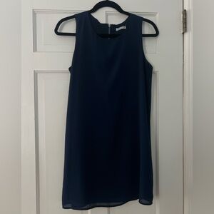 Chic Sleeveless Navy Shift Dress